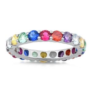 Artisan Sterling Colorful CZ Stackable Band Ring